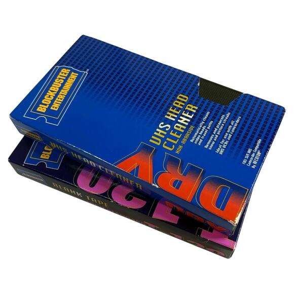 VTG Blank Tape Blockbuster Video T-120 VHS High Standard Tape & VHS Head Cleaner - Picture 3 of 16
